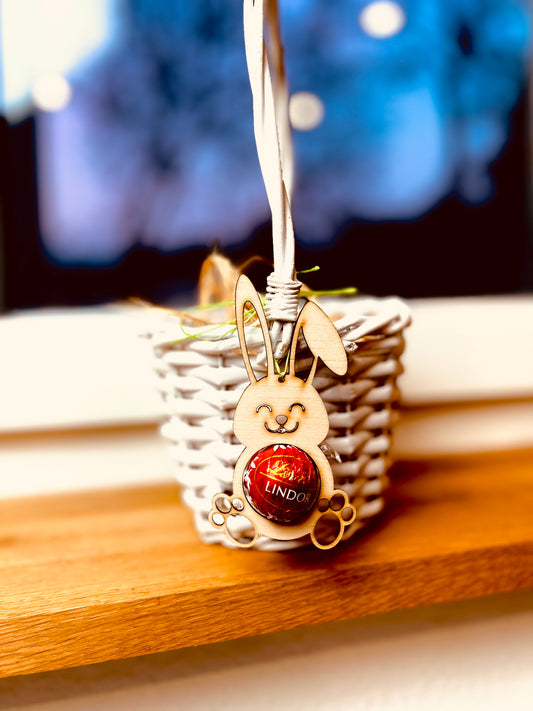 Geschenkanhänger Hase für Schokokugel