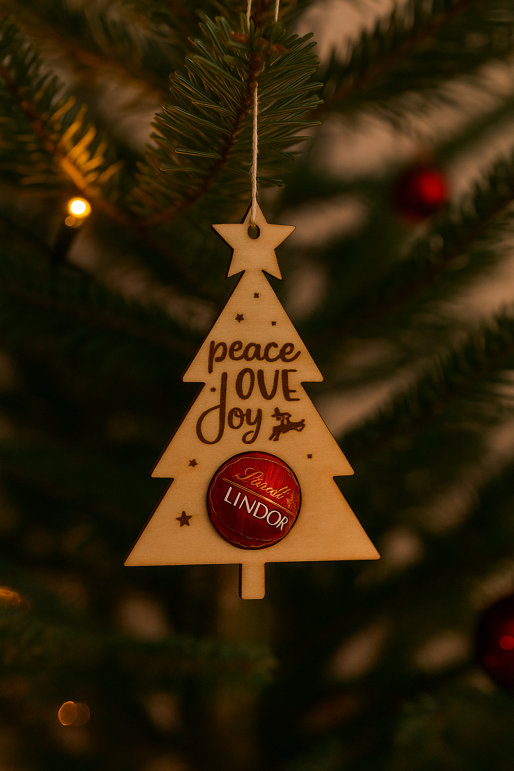 🎄 Holz-Weihnachtsbaum mit Schokoladennase – Kleine Geste, große Freude ✨