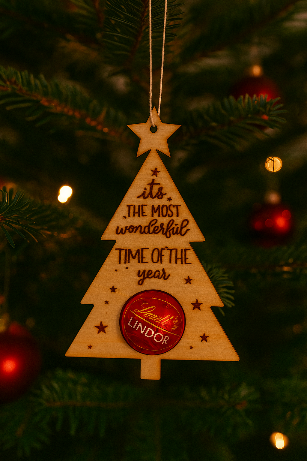 🎄 Holz-Weihnachtsbaum mit Schokoladennase – Kleine Geste, große Freude ✨