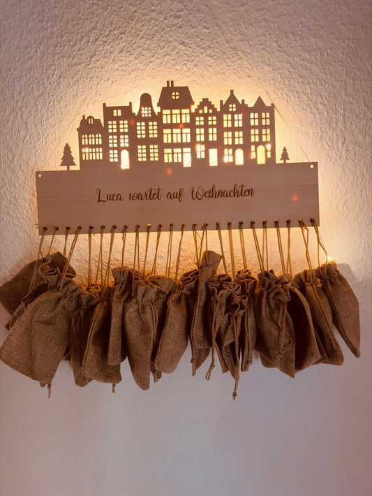 ✨ Personalisierter Adventskalender „Winterdorf“ – Magische Vorfreude auf Weihnachten ✨